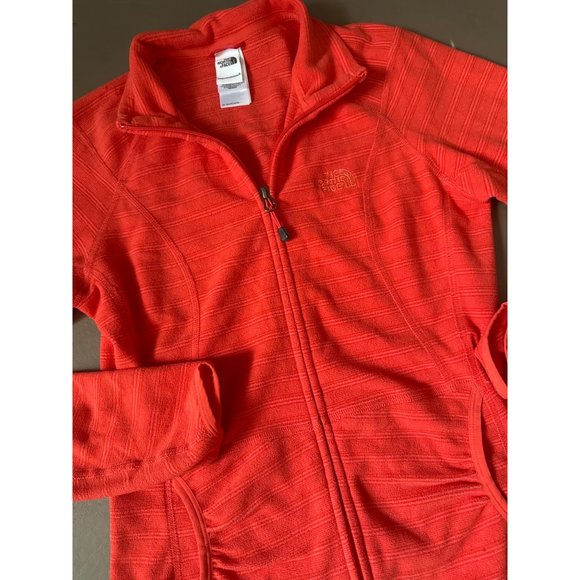 The‎ North Face TKA100 striped orange women’s fleece size XS - Picture 1 of 8